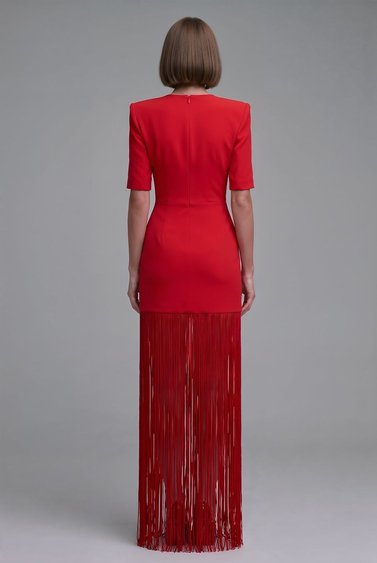 Valeria Fringe Dress Red - SIMOVSKA