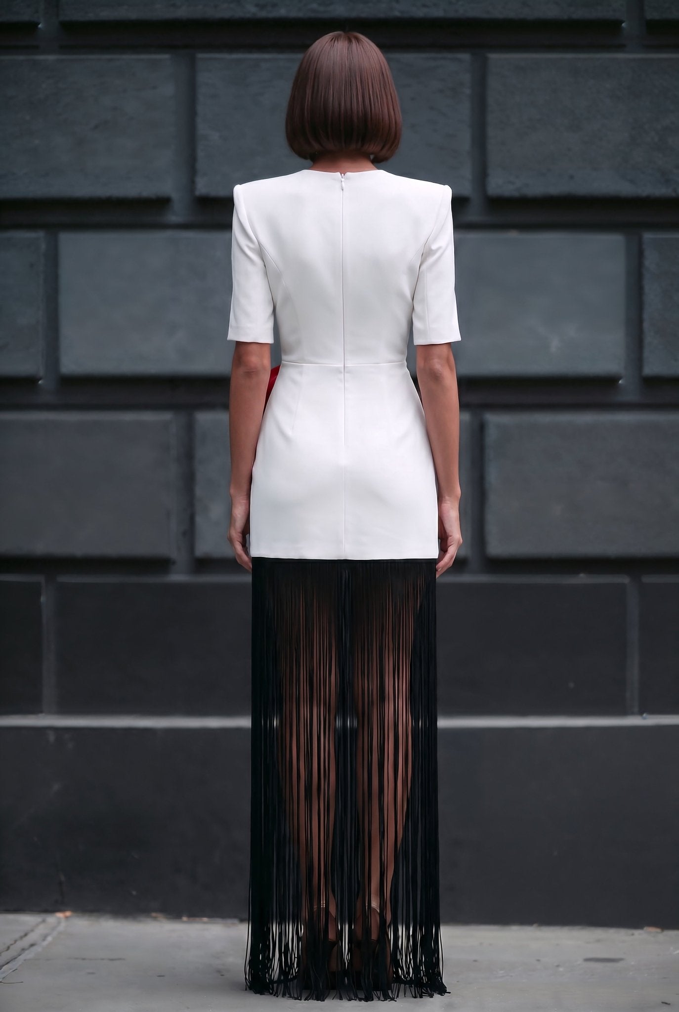 Valeria Fringe Dress White - SIMOVSKA