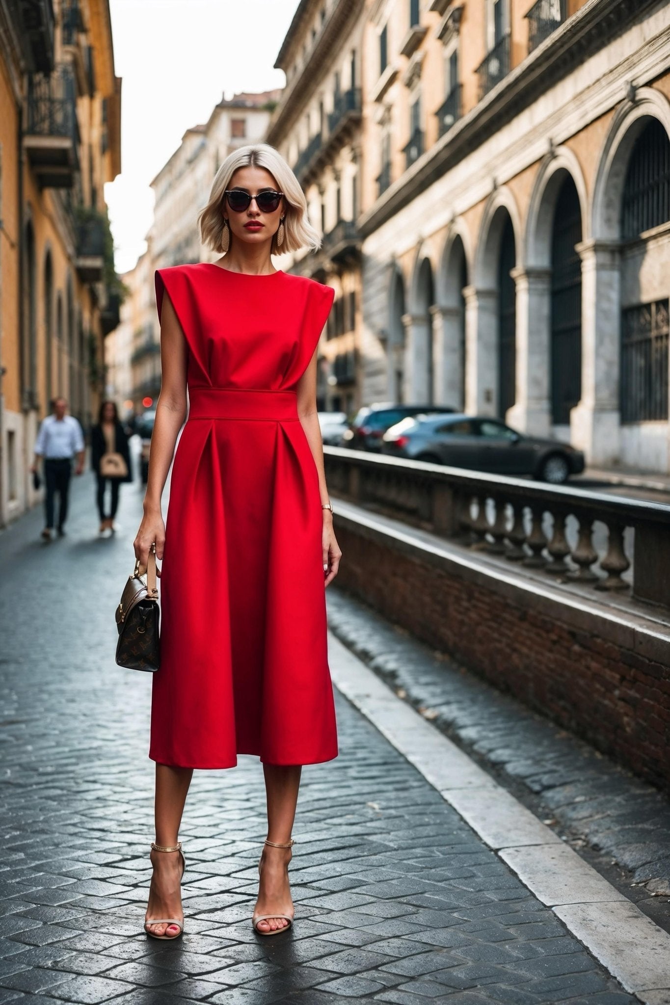 Wing Dress – Crimson Flame Gabardine - SIMOVSKA