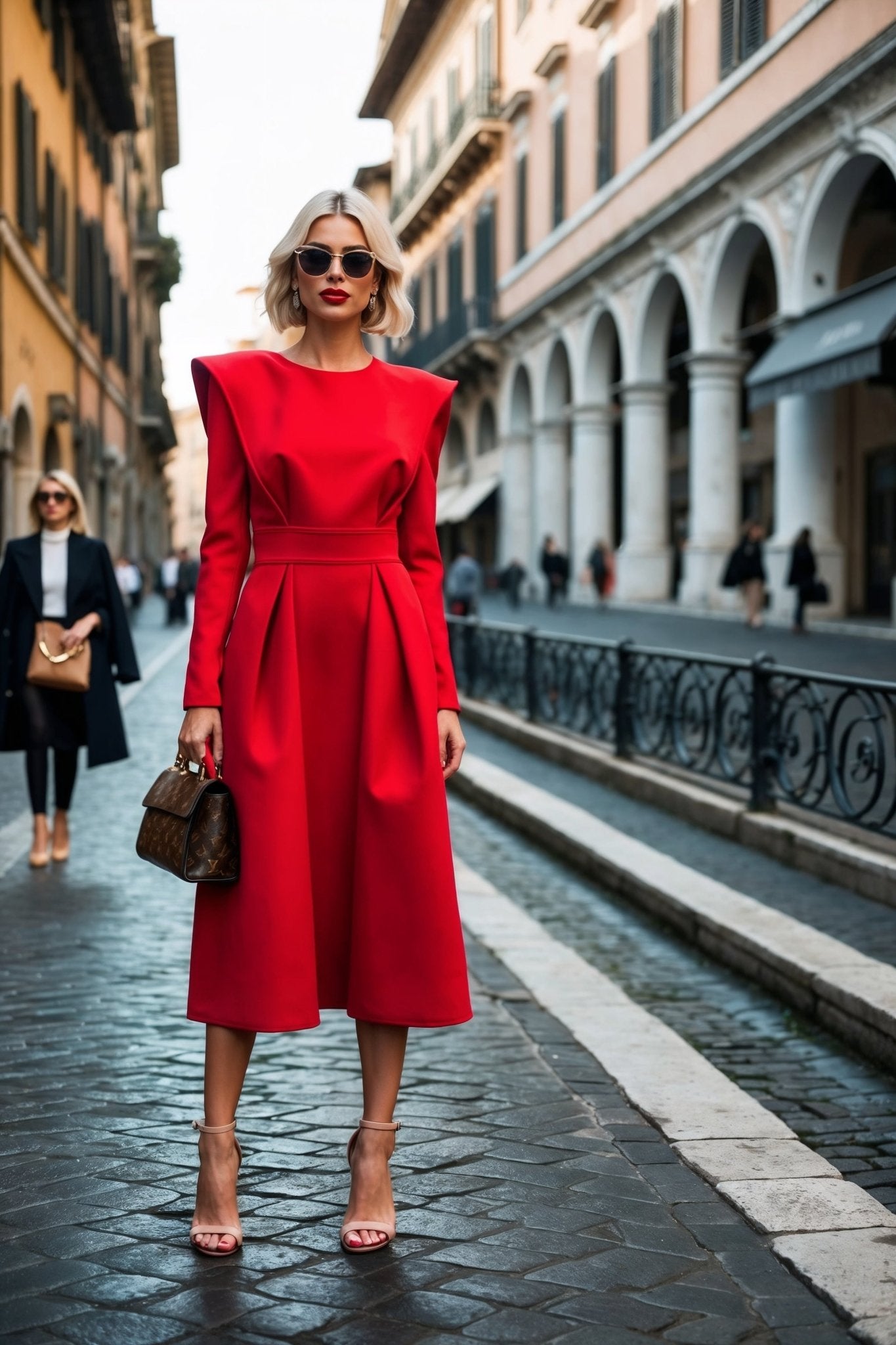 Wing Dress in Crimson Red - SIMOVSKA